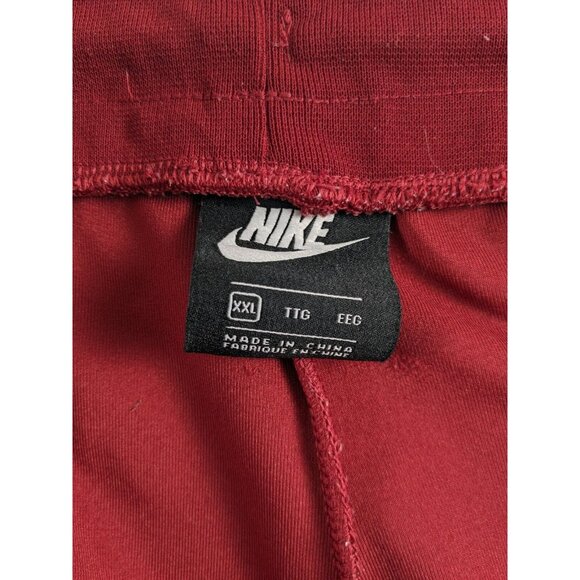 Nike NSW Red Velour Pants With Yellow Stripe Accents 2XL Embroidered Logo Jogger - Picture 5 of 7